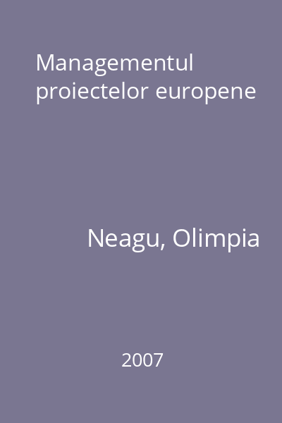 Managementul proiectelor europene