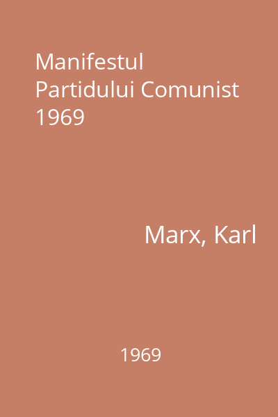 Manifestul Partidului Comunist 1969