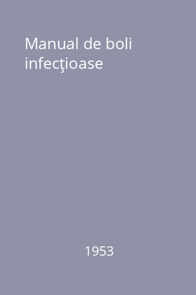 Manual de boli infecţioase
