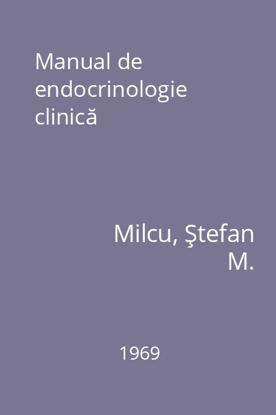 Manual de endocrinologie clinică