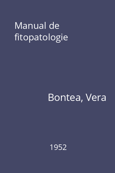 Manual de fitopatologie