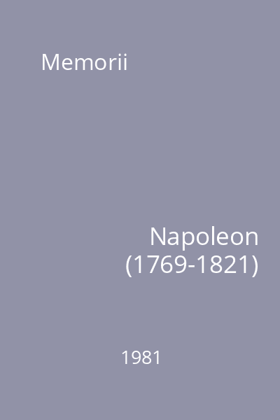 Memorii Napoleon