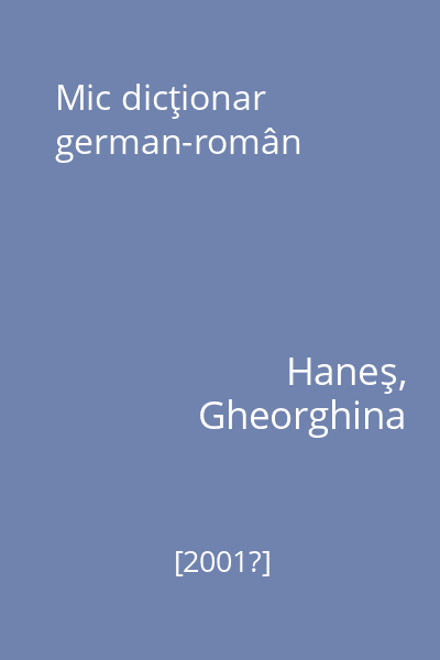 Mic dicţionar german-român