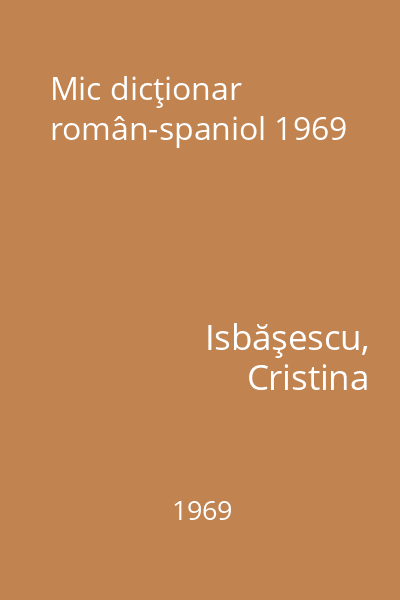 Mic dicţionar român-spaniol 1969