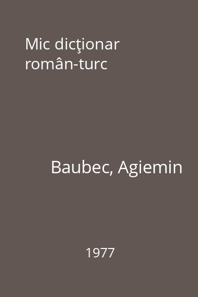 Mic dicţionar român-turc