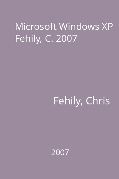 Microsoft Windows XP Fehily, C. 2007