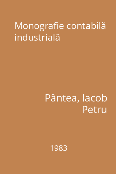 Monografie contabilă industrială