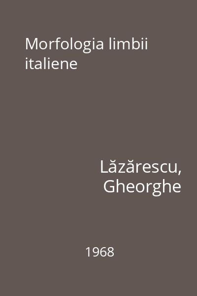 Morfologia limbii italiene