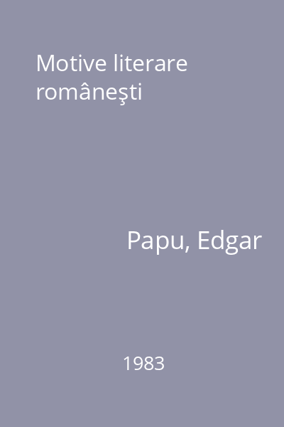 Motive literare româneşti