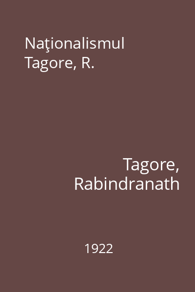 Naţionalismul Tagore, R.