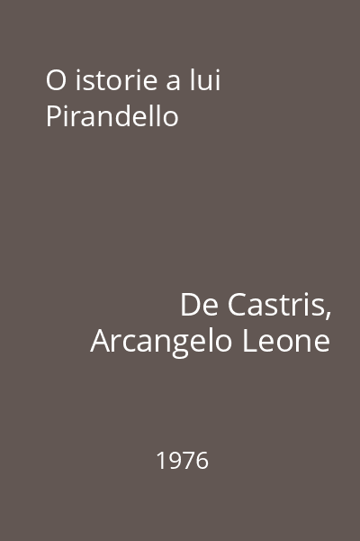 O istorie a lui Pirandello