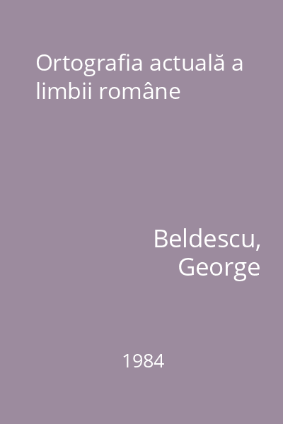 Ortografia actuală a limbii române