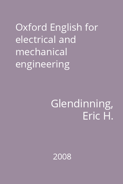 Oxford English for electrical and mechanical engineering