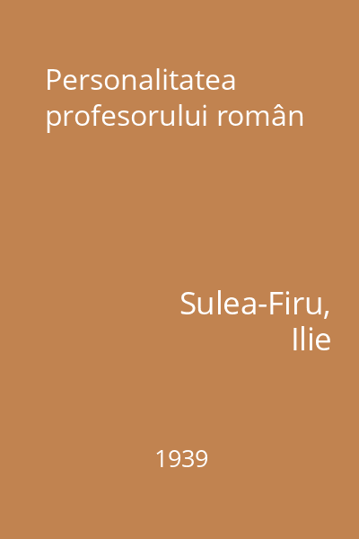Personalitatea profesorului român