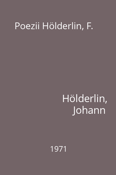 Poezii Hölderlin, F.
