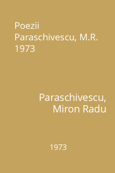 Poezii Paraschivescu, M.R. 1973