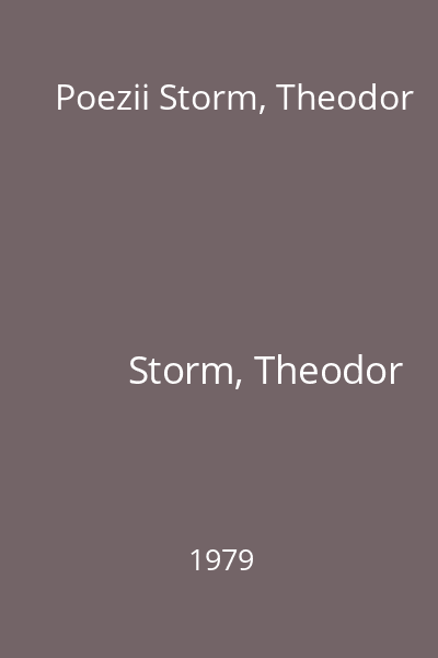 Poezii Storm, Theodor