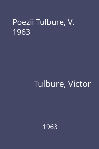 Poezii Tulbure, V. 1963