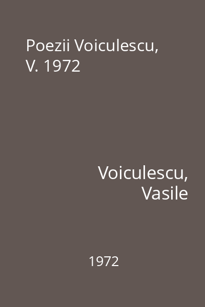 Poezii Voiculescu, V. 1972