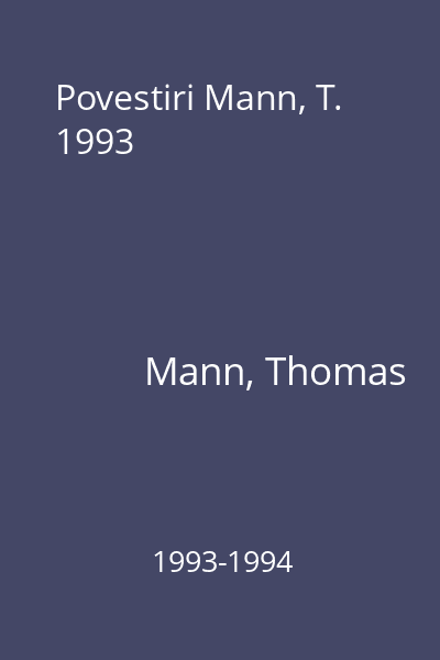 Povestiri Mann, T. 1993