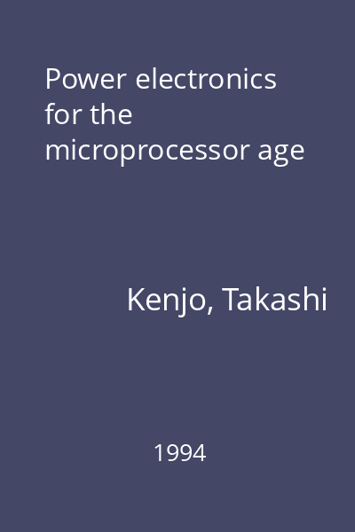 Power electronics for the microprocessor age