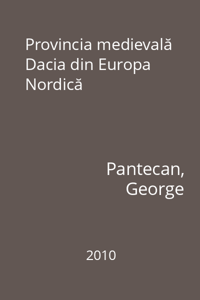 Provincia medievală Dacia din Europa Nordică