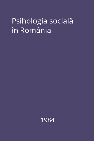 Psihologia socială în România