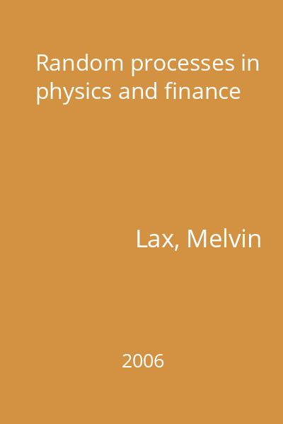 Random processes in physics and finance