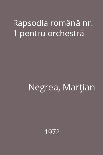 Rapsodia română nr. 1 pentru orchestră
