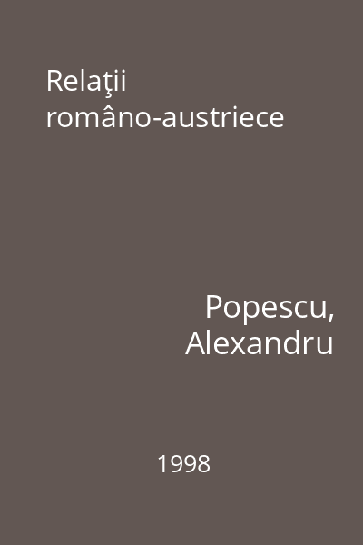 Relaţii româno-austriece