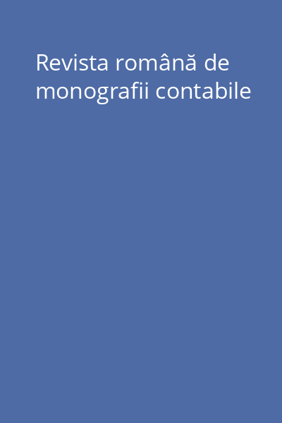 Revista română de monografii contabile