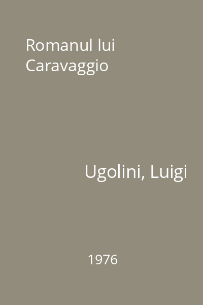 Romanul lui Caravaggio