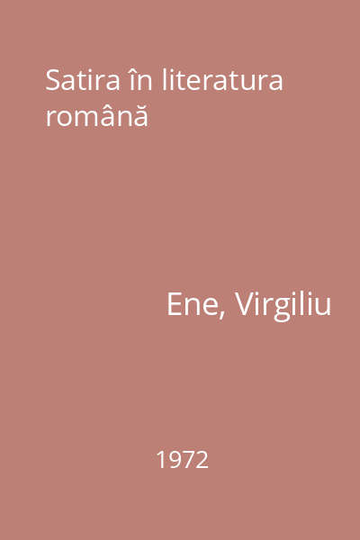 Satira în literatura română