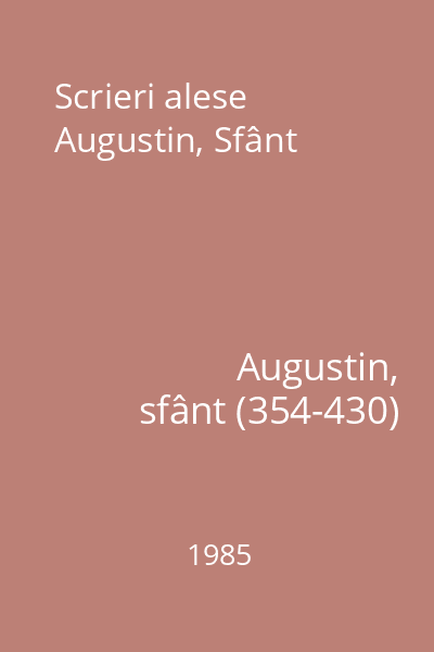 Scrieri alese Augustin, Sfânt