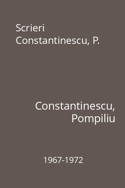 Scrieri Constantinescu, P.