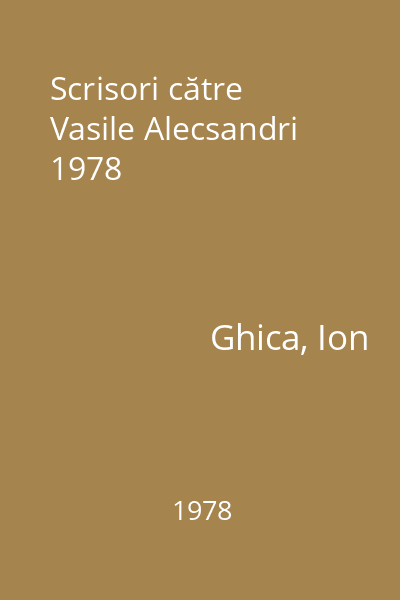 Scrisori către Vasile Alecsandri 1978