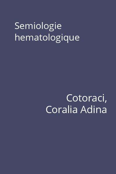 Semiologie hematologique