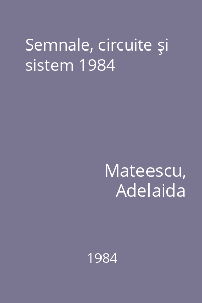 Semnale, circuite şi sistem 1984