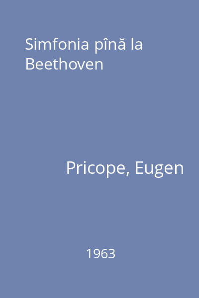 Simfonia pînă la Beethoven