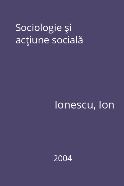 Sociologie şi acţiune socială