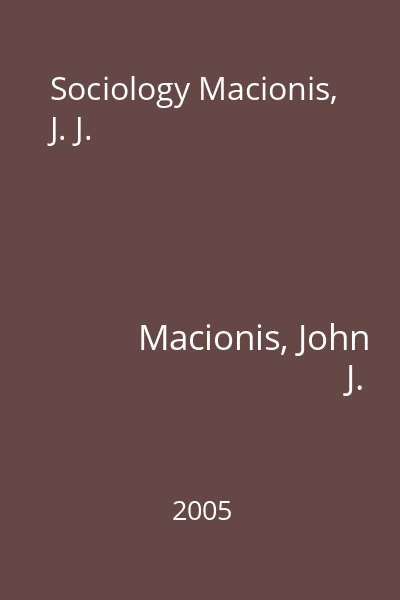 Sociology Macionis, J. J.