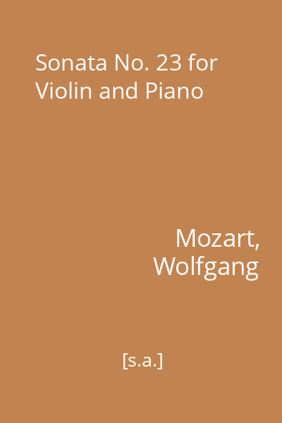 Sonata No. 23 for Violin and Piano