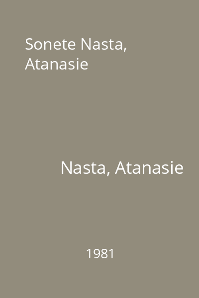 Sonete Nasta, Atanasie