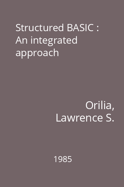 Structured BASIC : An integrated approach