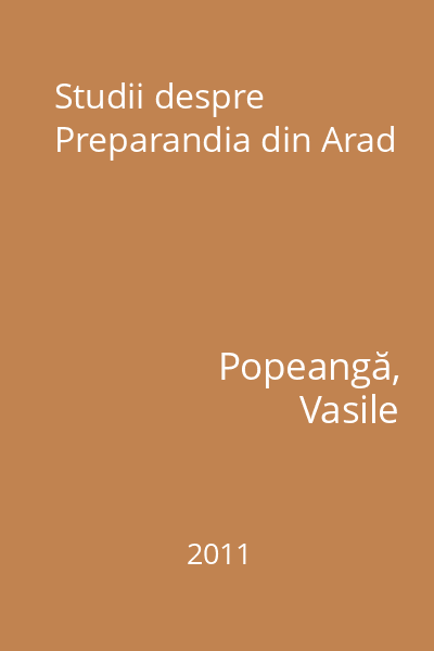 Studii despre Preparandia din Arad