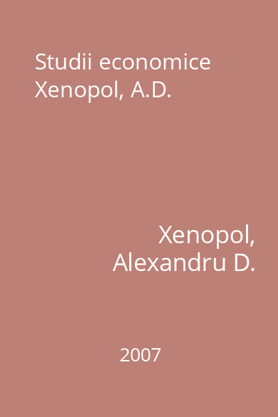 Studii economice Xenopol, A.D.