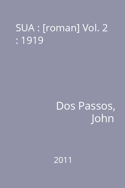 SUA : [roman] Vol. 2 : 1919