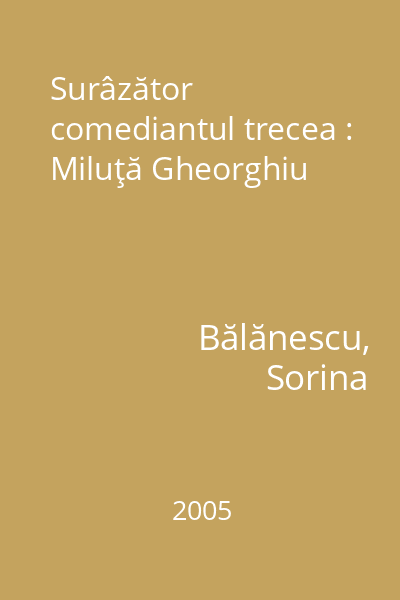 Surâzător comediantul trecea : Miluţă Gheorghiu