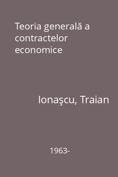 Teoria generală a contractelor economice