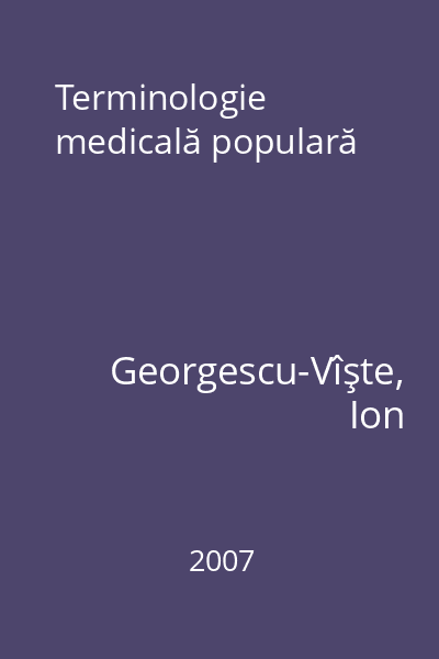 Terminologie medicală populară